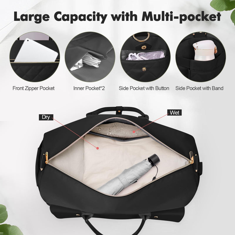 TSA Approved Toiletry Bag Clear Makeup Bags 3Pack +Large Weekender Bag for Women with Shoe Compartment for Travel Gym Camping