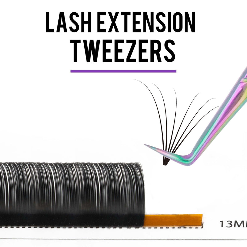 Fiber Tip Lash Tweezers For Eyelash Extension 4 Pcs Tweezers Professional Artist Tech Work Kit Tools,Best Volume Eyelash Lashes Extensions Precision Supplies Volume Boot 90 45 Degree(Multi) Multi