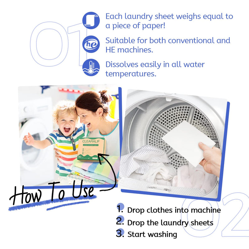 [Australia] - CLEARALIF Laundry Detergent Sheets Up to 160 Loads, Fresh Linen - Great For Travel,Apartments, Dorms,Laundry Detergent Strips Eco Friendly & Hypoallergenic 160 Count (Pack of 1) 