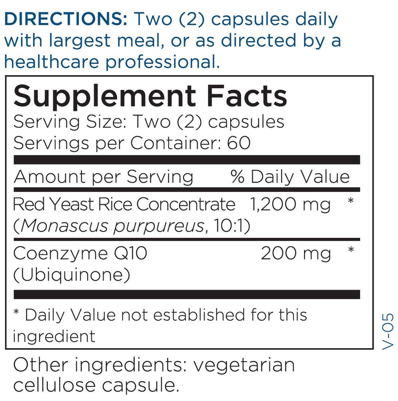 [Australia] - Metabolic Maintenance Red Yeast Rice with CoQ10 - Provides Energy Production + Cardiovascular Health Support - Co Enzyme Q-10 + Red Yeast Rice Antioxidant Supplement (120 Capsules) 