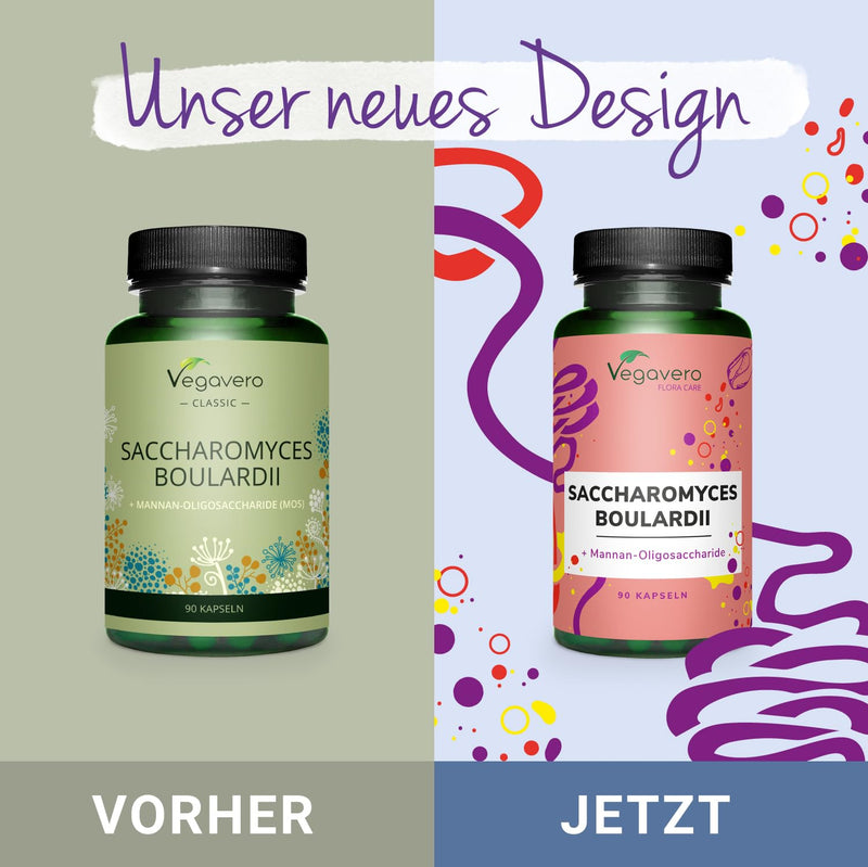 [Australia] - Saccharomyces boulardii Vegavero® | High dosage: 350 mg per unit - 7 billion active yeast cultures | With beta glucans and MOS from brewer's yeast | Vegan & No Additives | German production | 90 capsules 