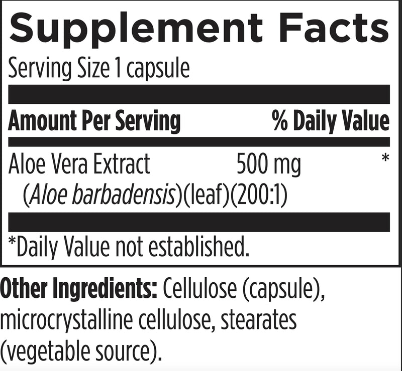 [Australia] - Designs for Health Aloe/200x - 200mg Aloe Vera Extract - Highly Concentrated Aloe Leaf Supplement for GI Support - Non-GMO, Vegetarian Pills (60 Capsules) Standard Packaging 