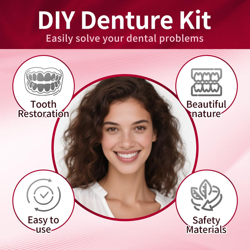 [Australia] - Dentures DIY Kit: Full Set Top & Bottom Fake Teeth for at-Home Smile Enhancement - Easy & Universal Fit-A06 