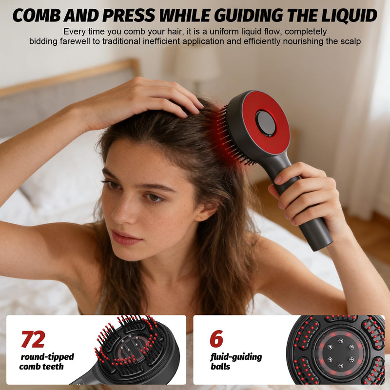 Electric Scalp Massager with 3-in-1 Hair Oil Applicator, Cordless Head Massager IPX7 Waterproof, Portable Scalp Brush for Deep Relaxation, Home, Travel & Shower Use