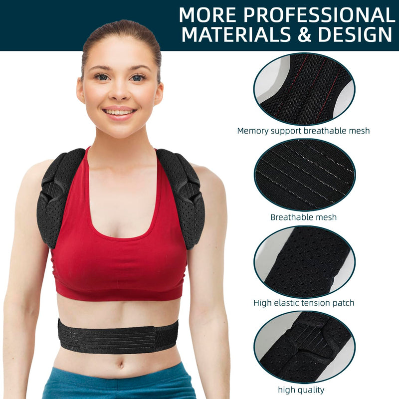 Female and male posture correctors, adjustable and providing comprehensive back support, suitable for relieving upper and lower back, shoulders, neck, collarbones, etc X-Large(37"-47")