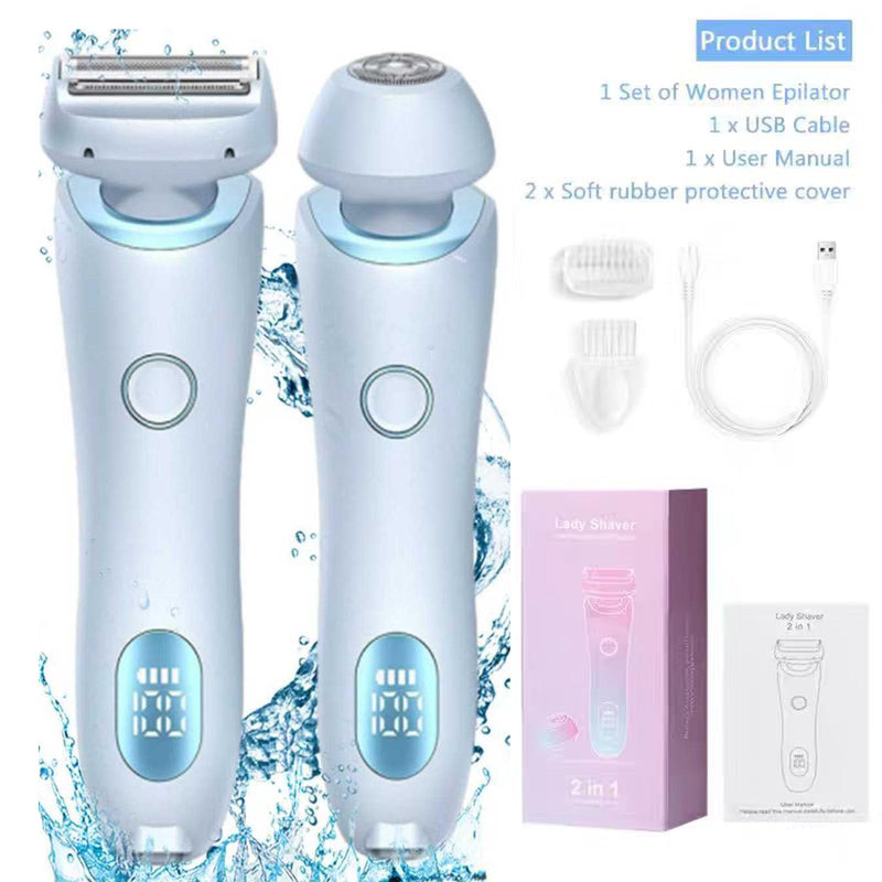 Silk Glide Pro 3.0 Razor for Women | Livora 2 in 1 Electric Shaver | Wet & Dry Waterproof Design | Painless Hair Removal Tool | Suitable for Leg, Arm, Underarm & Bikini Grooming | (Blue) Blue