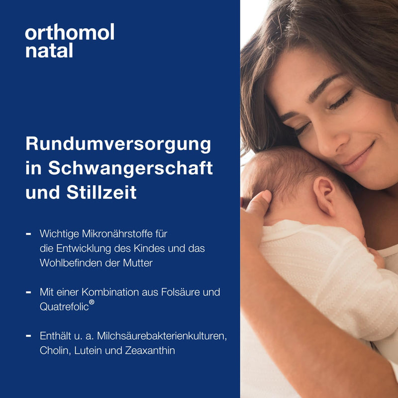 [Australia] - Orthomol Natal - micronutrients for pregnancy and breastfeeding - with folic acid, other vitamins and zinc - tablets/capsules, 30 daily portions 