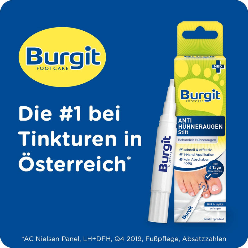 [Australia] - Anti corn pen (4ml) · Burgit · Removes corns · Quickly · Effectively · Corn tincture 