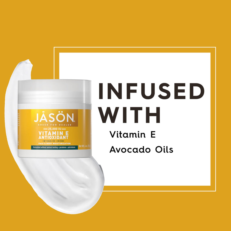 JASON Vitamin E Antioxidant Intensive Crème Face & Body Moisturization,25,000 IU Body Cream Moisturizer,4 Fluid Ounces,(Pack of 2) 4 Ounce (Pack of 2)