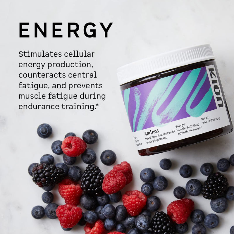 [Australia] - Kion Aminos - Essential Amino Acids Supplement, Essential Amino Acids Powder for Muscle Recovery, BCAA No Caffeine, Amino Acid Powder, Essential Amino Energy - 30 Servings, Mixed Berry 