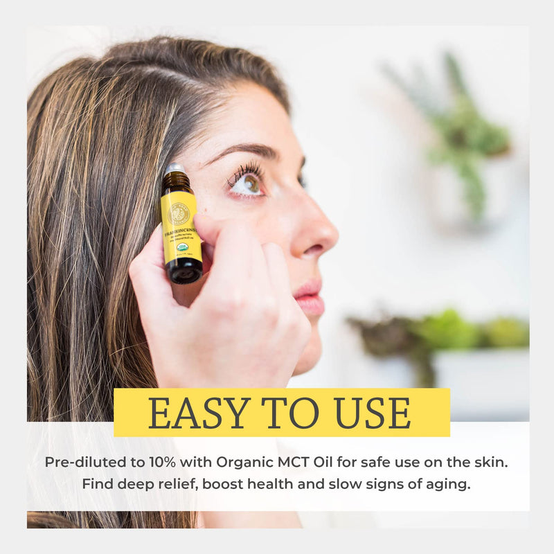 [Australia] - Organic Frankincense Serrata Essential Oil Roll on, 100% Pure USDA Certified Aromatherapy - 10 ml Roller by Silk Road Organic - Always Pure & Organic 