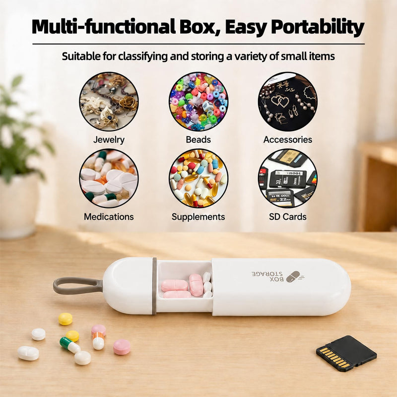 3 Compartment Small Pill Box, Moisture Proof Case, Keychain Pill Holder for Pocket Purse, Daily Portable Medicine Vitamin Container, Fish Oil and Supplement Storage(White Gray) Abs Lime
