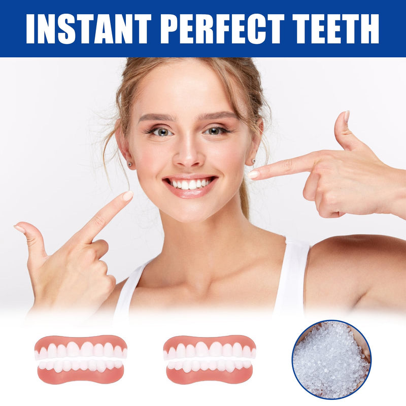 [Australia] - 2 pieces denture silicone reline kit, denture underlining silicone, denture silicone reline kit, soft denture reline kit, snap on soft denture reliner kit for upper and lower teeth 