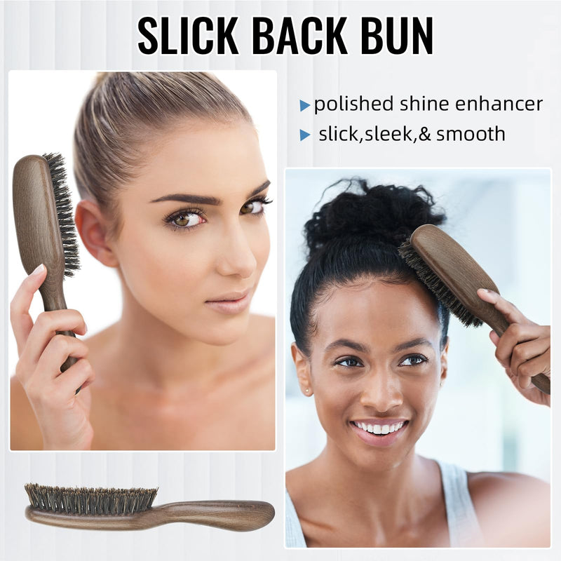 [Australia] - BESTOOL Hair Brush,Boar Bristle Hair Brushes for Women Men and Kids Slick Back Hair Brush for Smoothing Styling Detangling Enhance Shine and Texture Also Makes a Great Beard Brush 