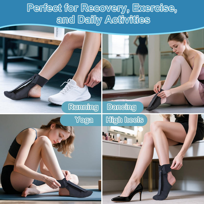 [Australia] - Plantar Fasciitis Night Splint Brace with Massage Ball, Relieves Foot Drop and Achilles Tendonitis, Adjustable Straps, Soft & Comfortable Sleep, Night Splint for Plantar Fasciitis Women & Men, Medium 
