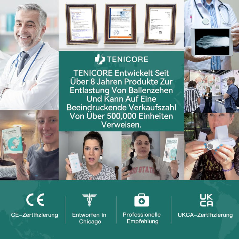 [Australia] - TENICORE Hallux Valgus Correction with 2 Angle Irons Hallux Valgus Splint Non-Slip Strap Bunion Toe Separator Toe Protector 1 Pair 