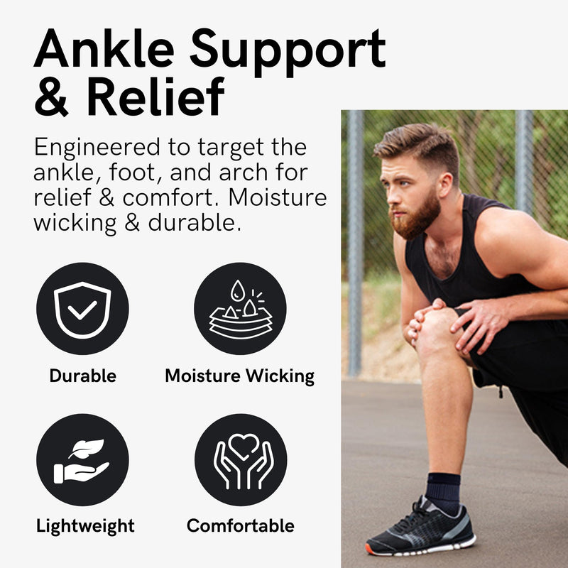 Zensah Ankle Support - Compression Ankle Brace - Running, Soccer, Sports - Ankle Sleeve Helps Sprains, Tendonitis, Pain Medium Black - Pair