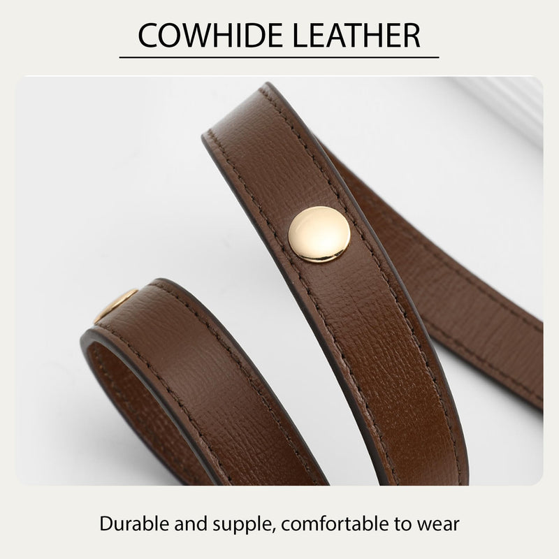 3-Length Genuine Leather Crossbody Strap for Gucci Ophidia Diana | 3 Settings: 75/85.5/106.5 cm (29.5-41.9 Inch), Underarm Shoulder Crossbody, Genuine Cowhide, Gold-Tone Hardware, Brown 0.8"width*41.9"length