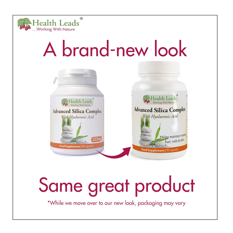 Advanced Silica Complex, High Strength Natural Silica from Bamboo Extract, Zinc Selenium and Biotin contributes to the Maintenance of Normal Hair, Skin and Nails, No Magnesium Stearate, 90 Capsules
