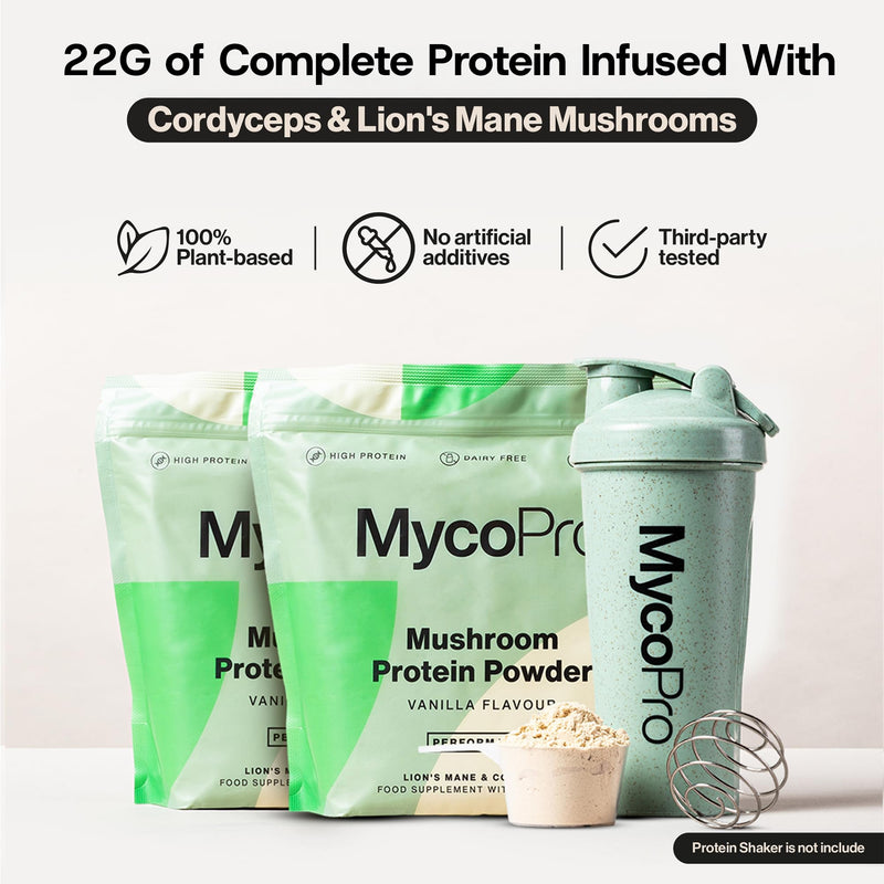 Vegan Protein Powder | Adaptogen Blend & Digestive Enzymes | 22g Plant Protein | B12 & B6 | Gluten & Soy Free | Vanilla | 630g