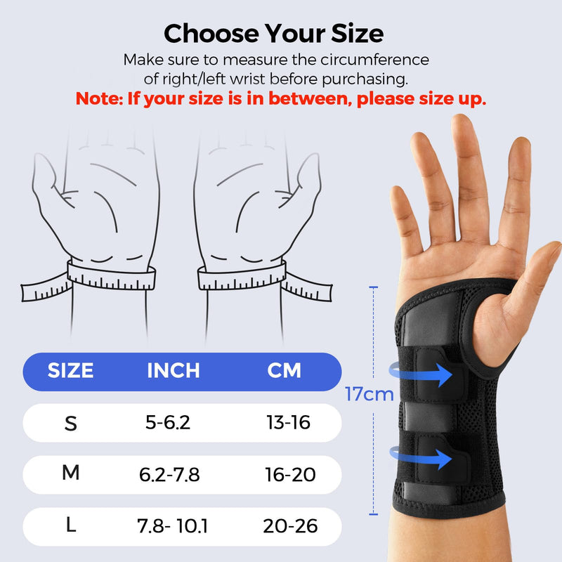 FREETOO Wrist Brace for Carpal Tunnel,[New Upgrade-Anatomically shaped] Adjustable Wrist Support Splint for Men and Women,Hand Brace for Pain Relief, Tendinitis,Arthritis,Right Hand,Medium,Black-Grey Right Hand (Black-Grey) Medium