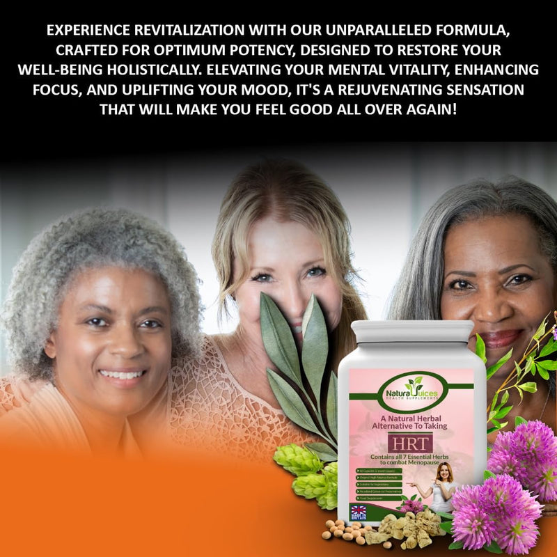 Herbal HRT for Women 60 Vegan Capsules Hot Flushes Dryness Night Sweats Mood Changes Joint Pain Brain Fog (1) 1