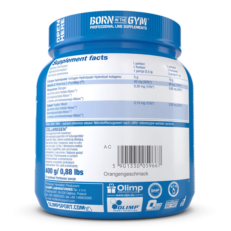 OLIMP SPORT NUTRITION Olimp Labs Collaregen Mineral Supplement, Orange Flavour Powder, 400 g
