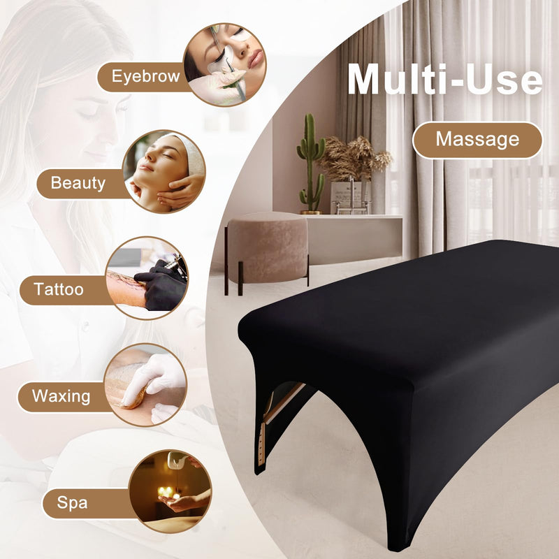 [Australia] - Spa Bed Cover Professional Lash Bed Cover Stretchy Massage Table Cover Beauty Bed Protective Topper, Excellent for Lash Extension, Spa, Massage, Beauty Salon, Wax, Tattoo Bed and Table (Black) 1-Piece Black 