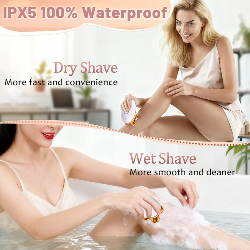 [Australia] - 5-in-1 Electric Razors for Women, Facial Hair Remover & Women’s Shaver for Legs with 5D Floating Head, Waterproof Rechargeable Body Shaver Lady Trimmer, Travel Razor Kit for Sensitive Skin/Bikini Line 