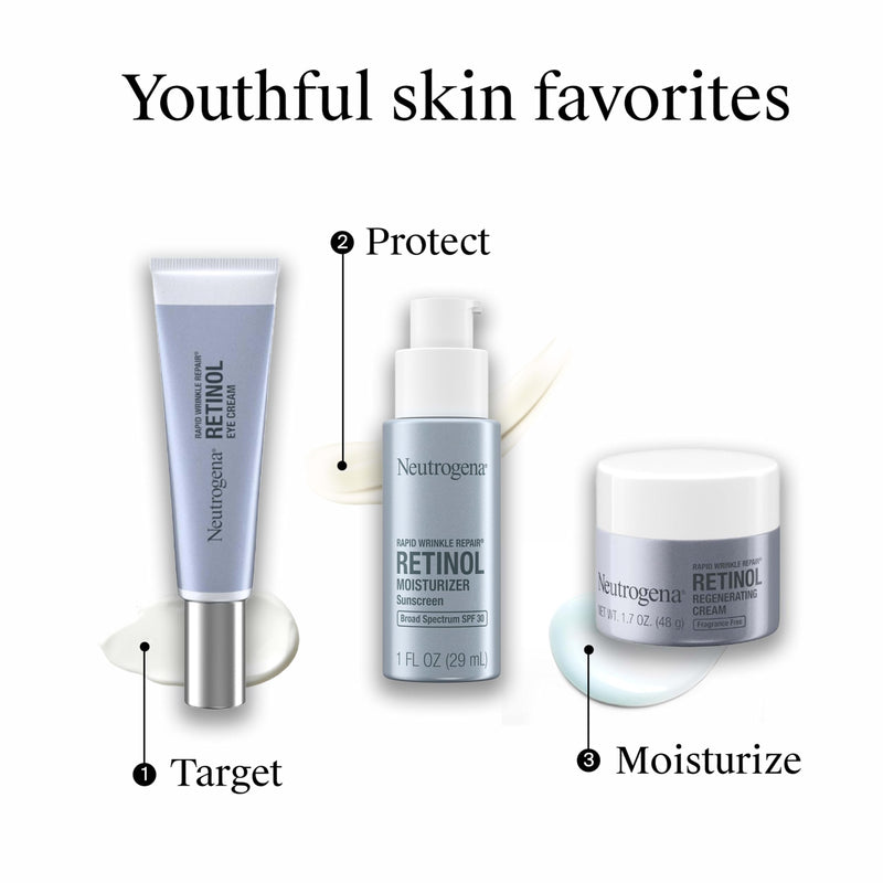 Neutrogena Rapid Wrinkle Repair Face Moisturizer SPF 30, 1 fl. oz | Retinol & Hyaluronic Acid, Anti-Aging Daily Face Cream, Smooths Fine Lines Wrinkles & Dark Spots