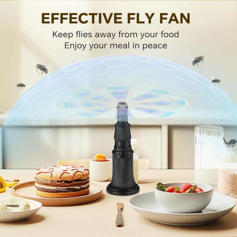 [Australia] - Fly Fans for Tables, Fly Fan Outdoor Indoor Keep Flies Away, Portable Table Top Fly Fan Fly Spinner with Holographic Blades, Fly Deterrent for Picnic, Restaurant, Party, Home, BBQ (4 Pack) 4 Pack-Candlestick Shape 