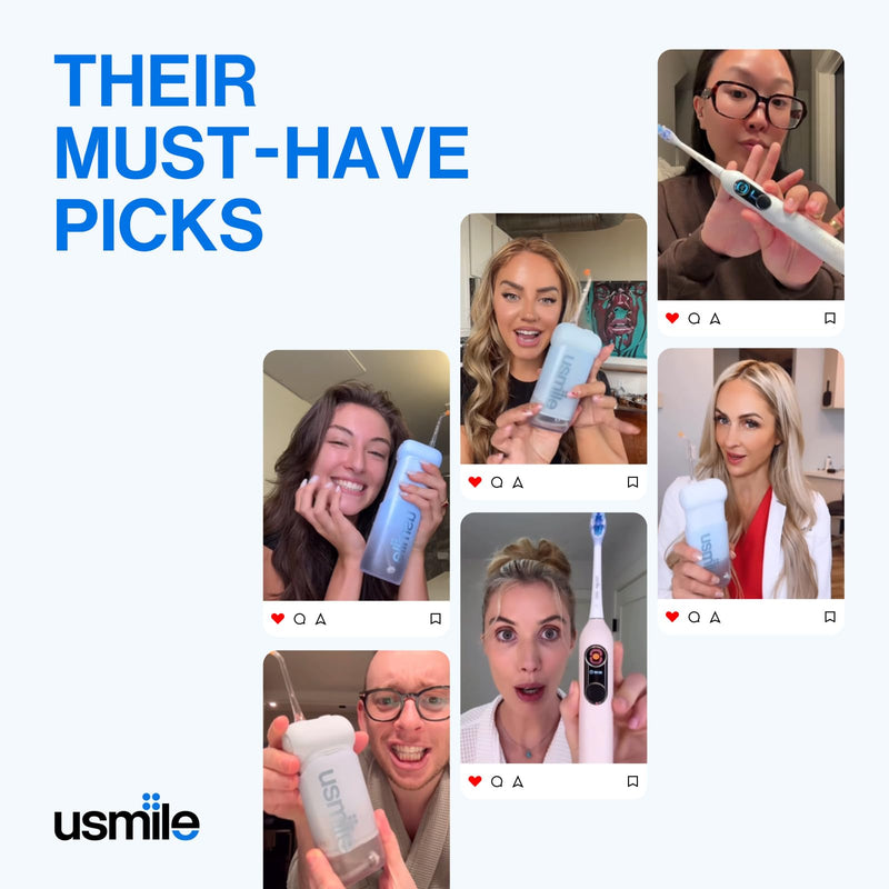 [Australia] - usmile C10 Portable Water Flosser ‚Äì Travel-Friendly, 95-Day Battery, 4 Modes, 360¬∞ Nozzle, 180ml Tank, IPX7 Waterproof, Dentist-Recommended for Braces, Implants & Sensitive Gums (Blue) Blue 