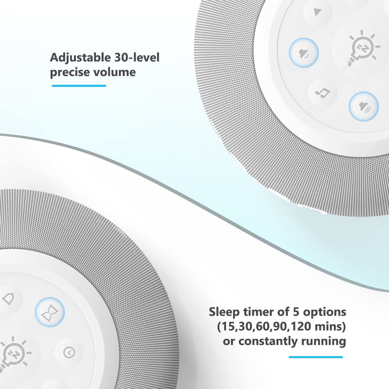 [Australia] - Reacher Auto-Dimmable Sound Machine Alarm Clock with Night Light, 20 Soothing Sounds, LED Digital Display, Sleep Timer, Precise Volume Control, White Noise Soother for Baby, Adults, Bedrooms A-grey 