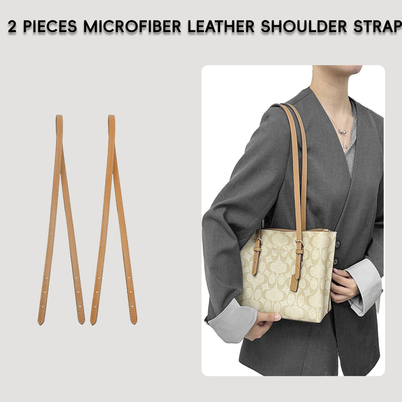 Adjustable Handbag Strap Replacement, 31.9 inch, 2 Pieces, Khaki | Microfiber Leather Shoulder Strap, For Coach Mollie 25, Taxi 21, Michael Kors Tote Bag Coach Mollie25