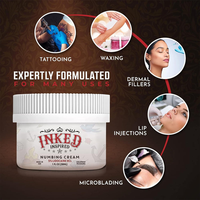 [Australia] - Painless Tattoo Numbing Cream Maximum Strength - Topical Anesthetic Numbing Cream for Tattoos, Microneedling, Waxing for Pain Numbing Relief - 1 oz (30 mL) 