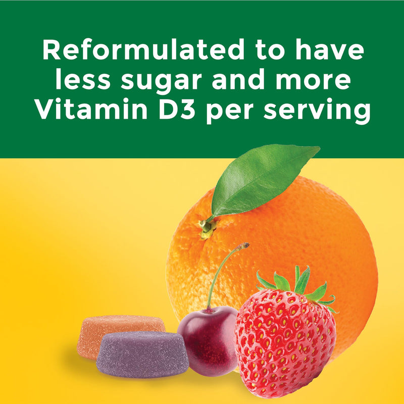 [Australia] - Nature Made Calcium Gummies 500 mg Per Serving with Vitamin D3, Dietary Supplement for Bone Support, 80 Gummies, 40 Day Supply Cherry, Orange, and Strawberry 80 Count (Pack of 1) 