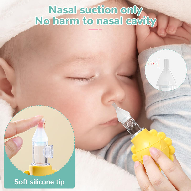 Nasal Aspirator for Baby, Nose Sucker for Baby, Cleanable and Reusable, BPA-Free Silicone, with 2 Silicone Tips, A Clip, and Organizer