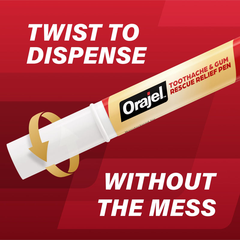 [Australia] - Orajel Rescue Relief Pen with Menthol Cooling Gel for Instant Pain Relief of Tooth & Gum, Mouth Sores, Braces and Denture Irritation, Touch-Free Silicone Applicator, 0.07 oz Orajel Rescue Relief Pen Pack of 1 