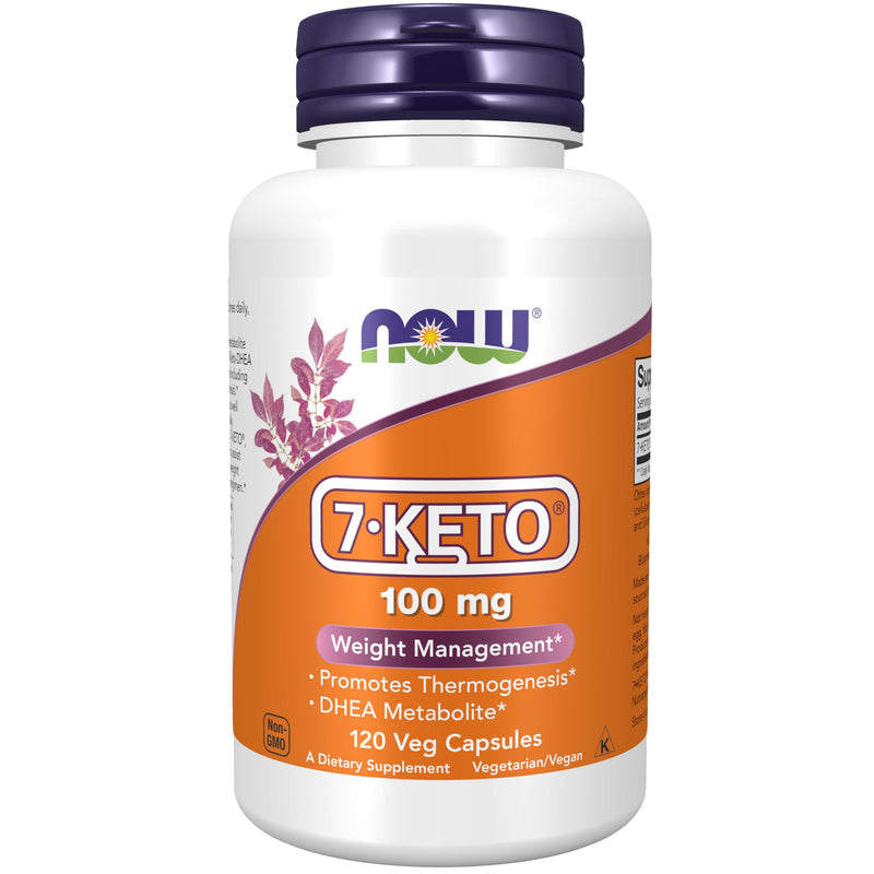 NOW Supplements, 7-Keto (DHEA Acetate-7-one) 100 mg, Weight Management*, 120 Veg Capsules 120 Count (Pack of 1)