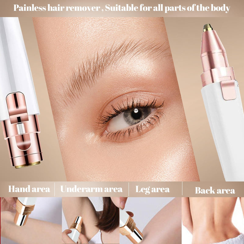 Epilator Facial-Nose Hair Trimmer-Removal for Women Face Eyebrow Trimmer 2 in 1 Design Epilators with LED Light Rechargeable Hair Remover-Removal Device Face Shaver for Women