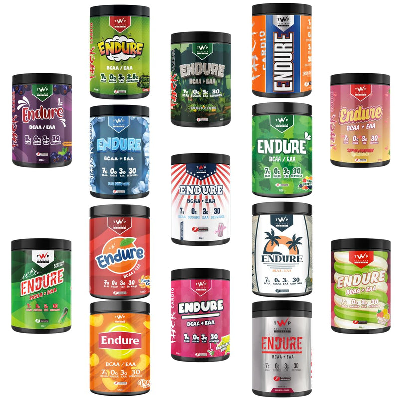 TWP Nutrition Platinum Series Endure, EAAs & BCAAs Electrolyte Blend Pre, Intra and Post Workout, Zero Sugar, 510g and 30 Servings, 20 Great Flavours (Twisted Slush) Twisted Slush