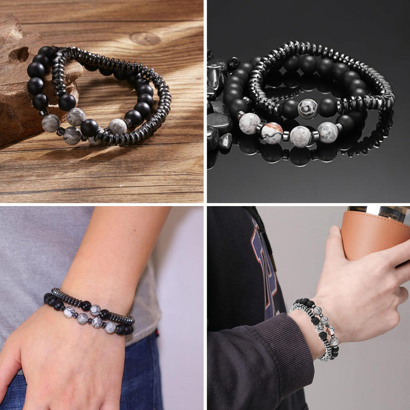 [Australia] - Gifts for Women, Gifts for Women, Magnetic Bracelet Arthritis Energy Healthy Jewelry Therapy for Sleep, Hematite Bracelet, Crystal Jewelry Bring Luck, Prosperity and Happiness 