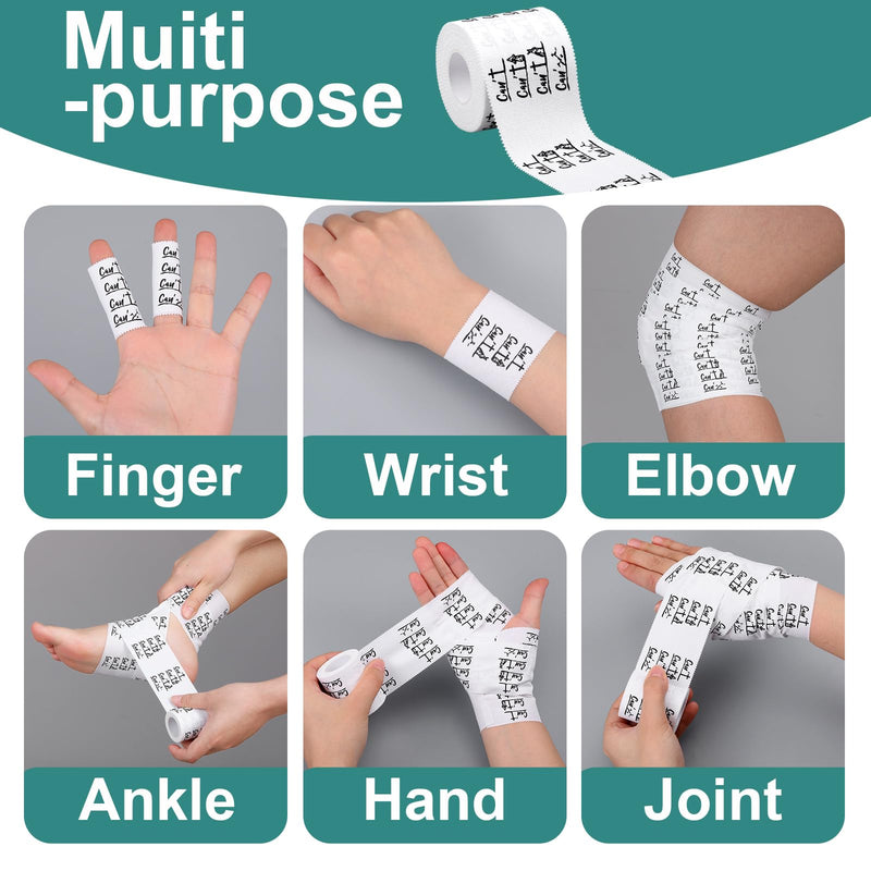 [Australia] - 8 Roll Christian Athletic Tape 2in x 23ft Cotton Zinc Oxide Religious Bible Verse Cross Tape Jesus Soccer Wrist Wrap Christmas Christian Gift Sport Baseball Football Boxing Wrap, White 