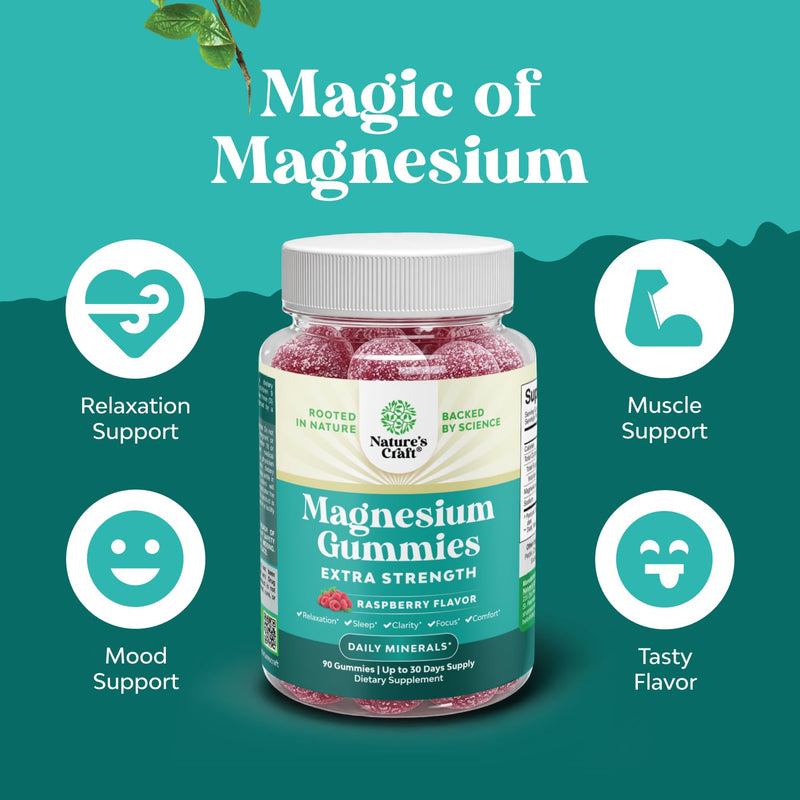 Bundle of Delicious Iron Gummies for Women and Men - Iron Supplement for Women and Men with Vitamin C for Higher Absorption and Extra Strength Magnesium Gummies for Adults - Relaxing Magnesium Citrate