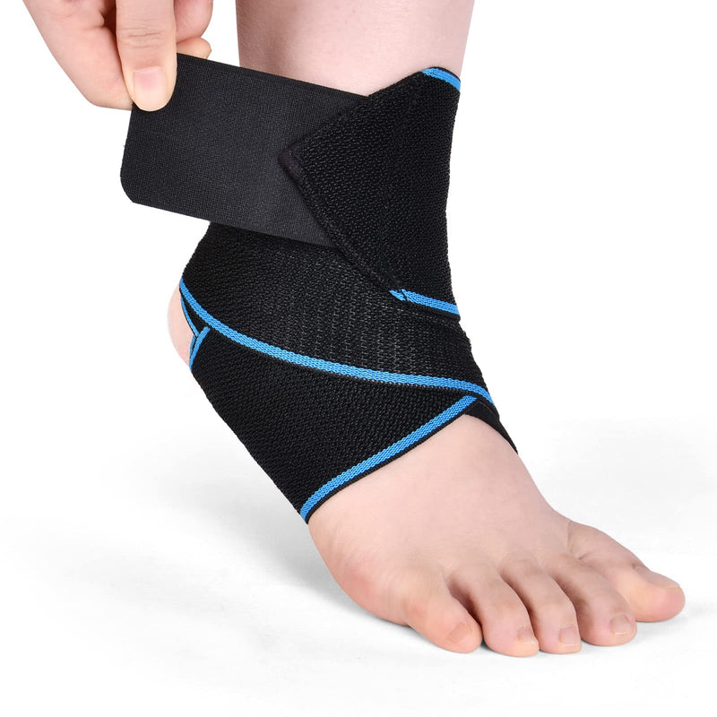 [Australia] - ACWOO Ankle Brace, 1 Piece Adjustable Bandage Ankle, Sports Protect Ankle Brace Ankle, Highly Elastic Ankle Support for Football Running Cycling, Right and Left Bandage One Size 1pc 