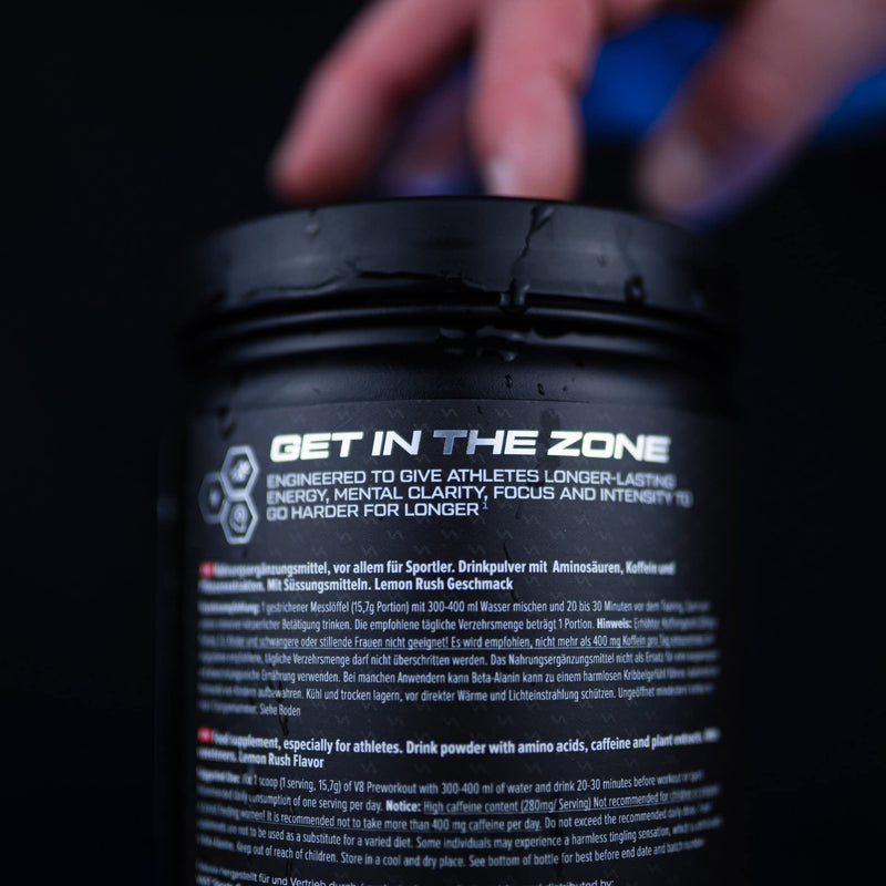 [Australia] - V8 Total Energy - Pre Workout Booster - Training Booster - CarnoSyn®, BetaPower®, natural caffeine - Vegan - Sugar-free - 20 servings - Made in Germany - Blue Raspberry Blue raspberry 