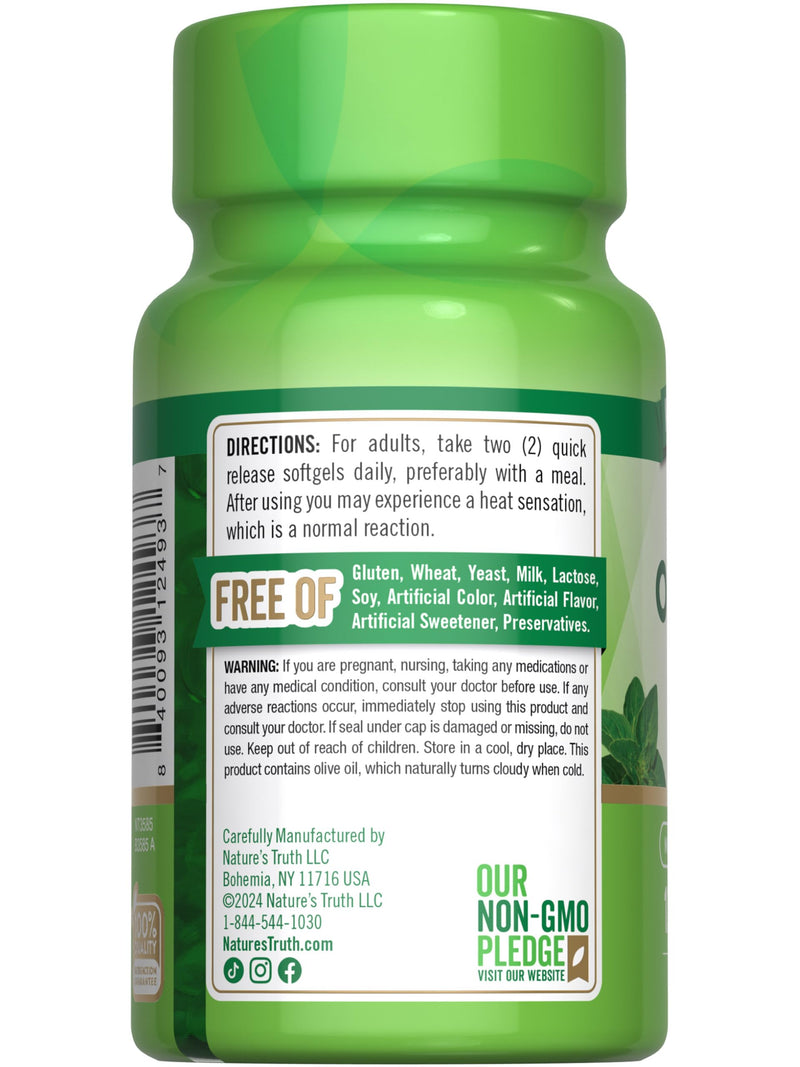 [Australia] - Nature's Truth Oil of Oregano Softgels | 4000 mg | 120 Count | Non-GMO & Gluten Free Herbal Supplement 