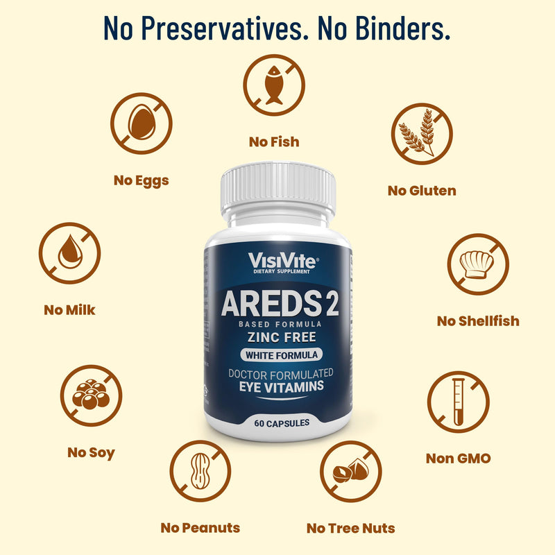 [Australia] - Zinc Free AREDS 2 Eye Vitamins - Zinc Free Eye Vitamins - Zeaxanthin Plus Lutein Eye Vitamins - Soy-Free VCaps - No Zinc and Copper 