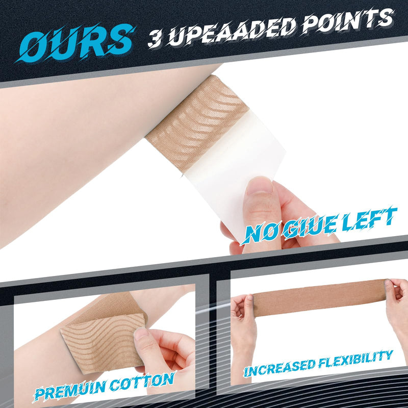 20 Count Kinesiology Tape for Shoulder Precut Shoulder Tape for Pain Relief, Waterproof & Elastic, Breathable Latex-Free Tape for Pain Support and Muscle Sports (Beige) Beige