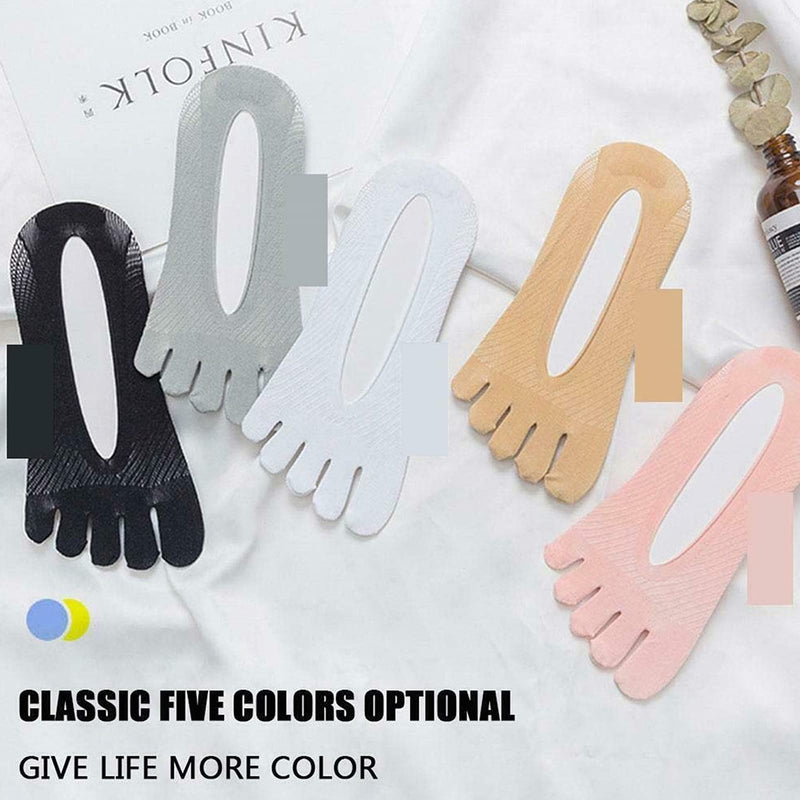 [Australia] - 5 Pairs Sock Align Toe Socks for Bunion, No Show Low Cut Five Finger Orthopedic Compression Socks For Women (Toe Socks-B) Toe Socks-B 